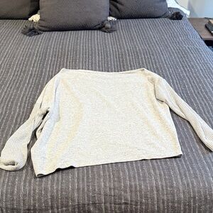 NWOT LOFT Light Gray Off The Shoulder Sweater